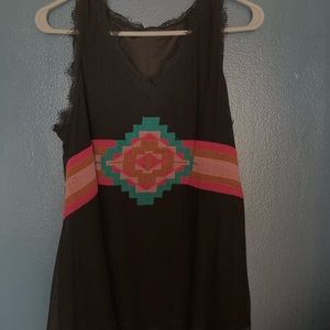 Crazy Train Sleeveless Western Top (Large)